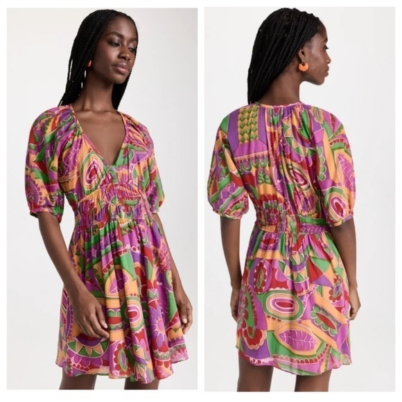 Ba&Sh 2 Womens Size 6 Dova Puff Sleeve Mini Dress New - Picture 6 of 12